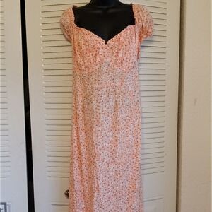 Coral Floral Sweet Spring Dress - Plus Size XXL